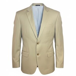 Express Men’s Beige Cotton Blazer Sport Coat 40R Modern Wedding Smart Casual